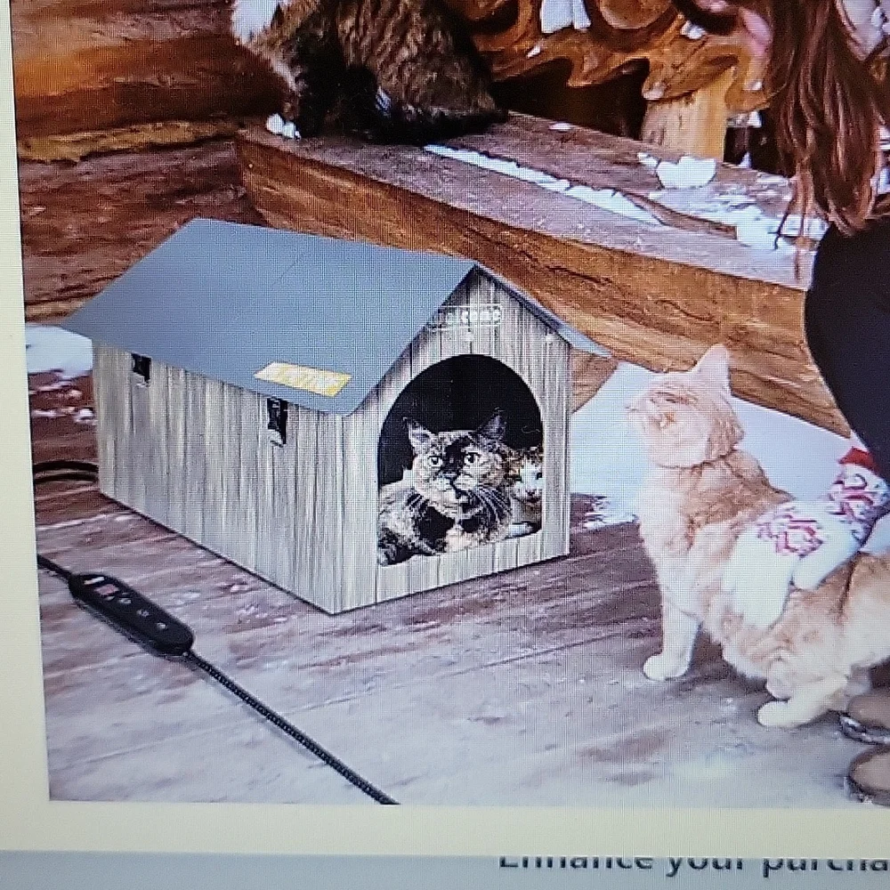 PETNF Pet heating house outdoor cat weatherproof insulate heat pad 20x13…New